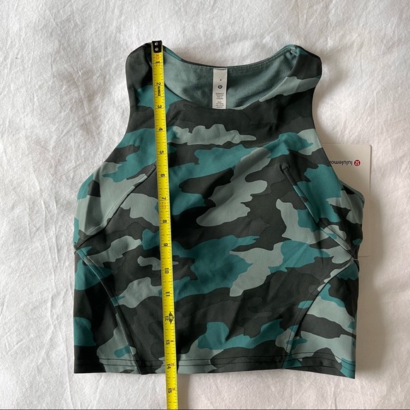 Invigorate Train Tank Size 4 Green Blue Camo lululemon sports bra top - Picture 5 of 9